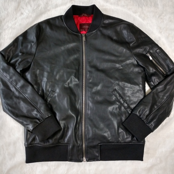 black bomber jacket red inside